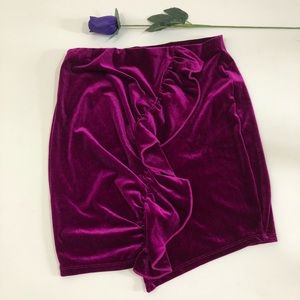 Forever 21 ruffle crushed velvet skirt